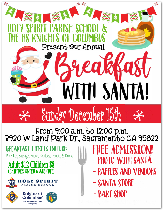 Breakfast with Santa! 2024 flyer