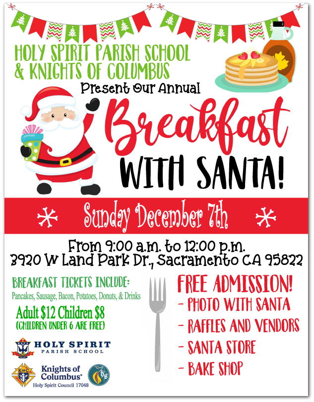 Breakfast with Santa! flyer 2025